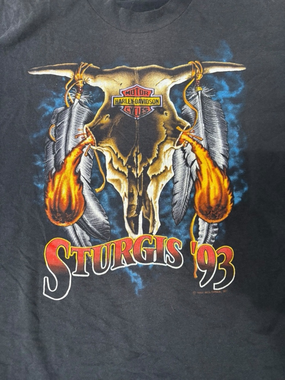Vintage Harley Davidson 1993 Sturgis XXL T-shirt Single Stitch Sleeve